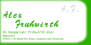 alex fruhwirth business card