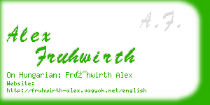 alex fruhwirth business card
